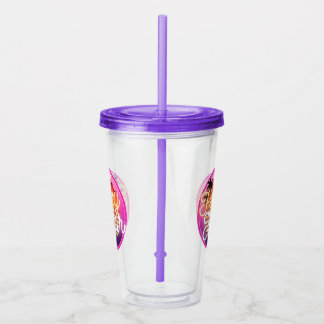 Happy Hour Tumble w Straw Acryl Drinkbeker