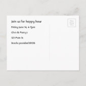 Happy Hour-uitnodiging met grappige retro Uitnodiging Briefkaart (Achterkant)