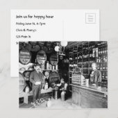 Happy Hour-uitnodiging met  staaffoto Uitnodiging Briefkaart (Voorkant / Achterkant)