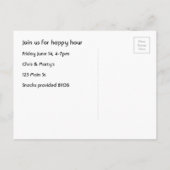 Happy Hour-uitnodiging met  staaffoto Uitnodiging Briefkaart (Achterkant)