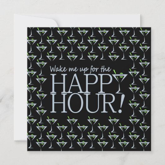 Happy Hour-uitnodiging, pas aan Kaart (Voorkant)