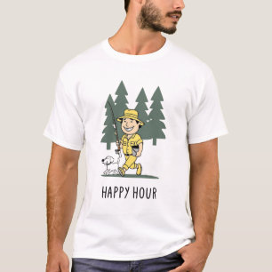 Happy Hour Vist Adventure Cartoon Design T-shirt