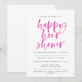 HAPPY HOUR VRIJGEZELLENFEEST - PINK KAART (Voorkant / Achterkant)