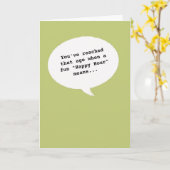 Happy Hour Vrouw krijgt oude Grappige Verjaardag K Kaart (Gele Bloem)