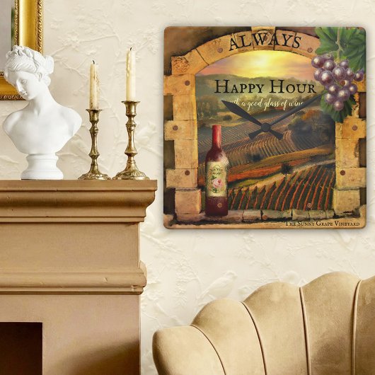 Happy Hour Wine Vineyard Art Wall klok