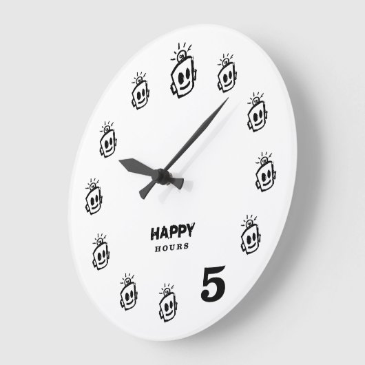 HAPPY Hours Wall Clock Grote Klok (Hoek)