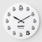 HAPPY Hours Wall Clock Grote Klok (Voorkant)