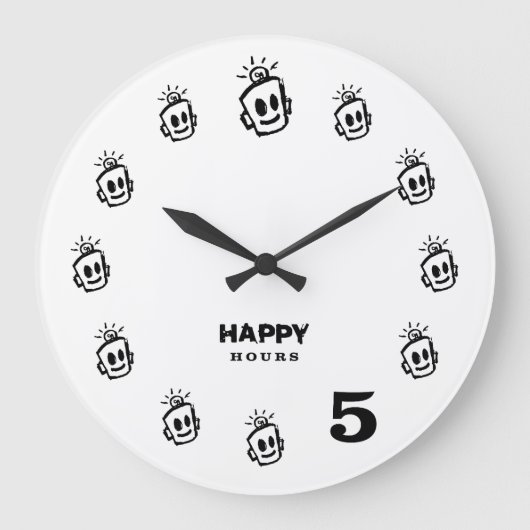 HAPPY Hours Wall Clock Grote Klok (Voorkant)