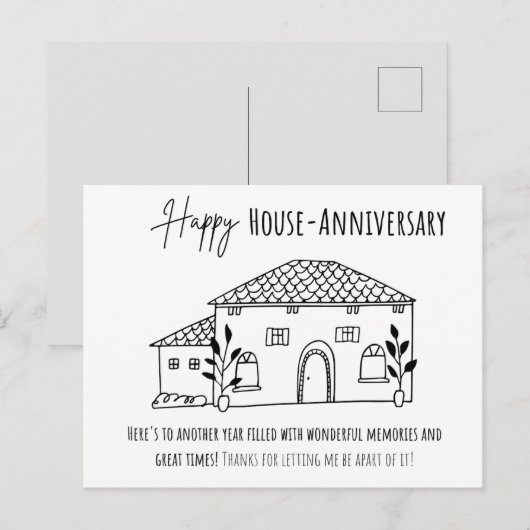 Happy House - Jubileum Briefkaart (Voorkant / Achterkant)
