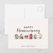 Happy House Jubileum Schattigee huizen onroerend g Feestdagenkaart (Voorkant / Achterkant)