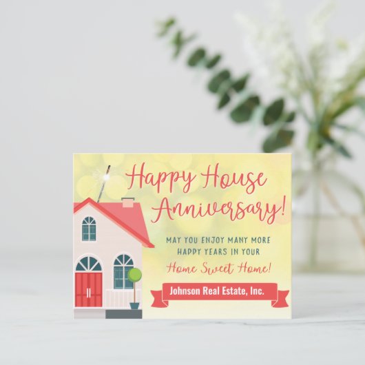 Happy House Jubileum van Realtor Briefkaart (Staand voorkant)