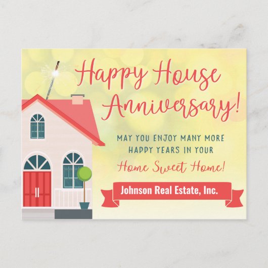 Happy House Jubileum van Realtor Briefkaart (Voorkant)