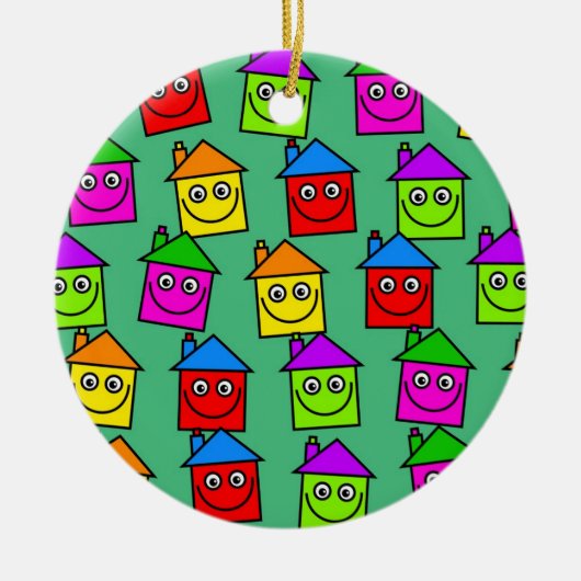 Happy House Wallpaper Keramisch Ornament (Voorkant)