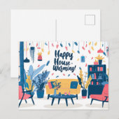 Happy House Warming Briefkaart (Voorkant / Achterkant)