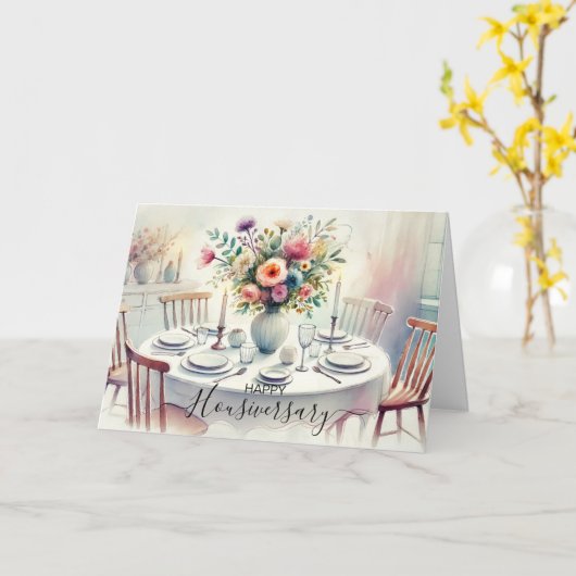 Happy Houseaversary Real Estate eetkamer Kaart (Gele Bloem)