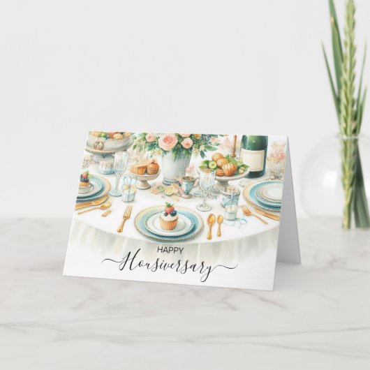 Happy Houseaversary Real Estate eetkamer Kaart (Voorkant)