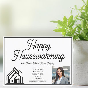 Happy Housewarming Vastgoed Bedrijf Custom Logo Kaart