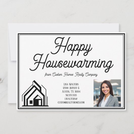 Happy Housewarming Vastgoed Bedrijf Custom Logo Kaart (Voorkant)