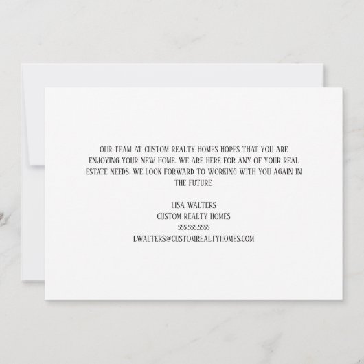 Happy Housewarming Vastgoed Bedrijf Custom Logo Kaart (Achterkant)