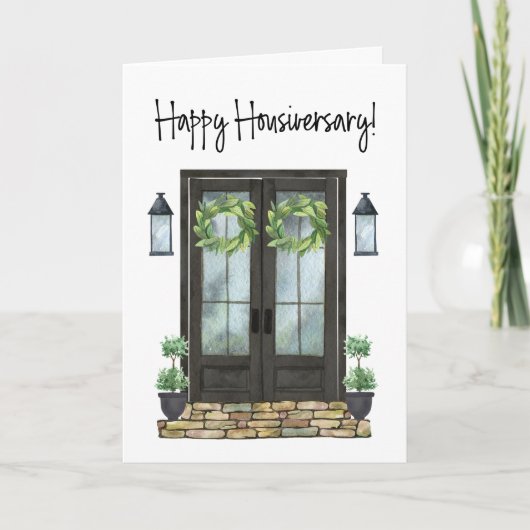 Happy Housiever Front-Jubileum voor deur Kaart (Voorkant)