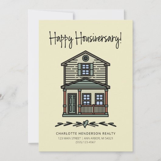 Happy Housiversary Client Home Jubileum Cream Kaart (Voorkant)