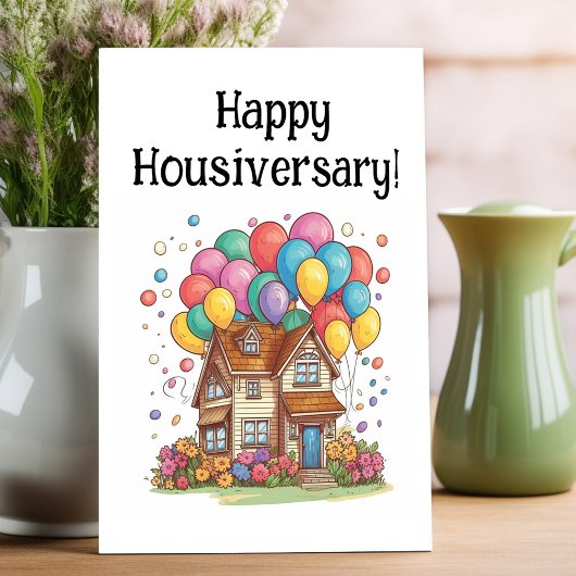 Happy Housiversary Day Home Jubileum Notitiekaartje