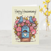 Happy Housiversary Mailbox Home Jubileum Kaart (Gele Bloem)