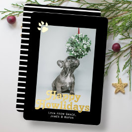 Happy Howholidays Dog Theme Foto Gepersonaliseerd Folie Feestdagenkaart