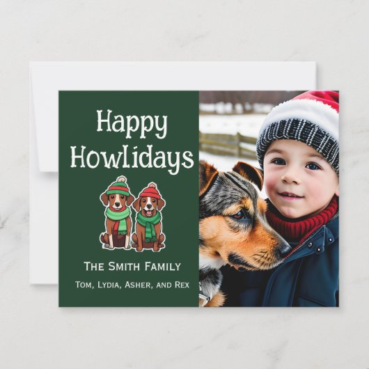 Happy Howholidays Flat Vakantie Kerstmis Kaart (Voorkant)