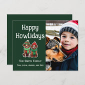 Happy Howholidays Flat Vakantie Kerstmis Kaart (Voorkant / Achterkant)