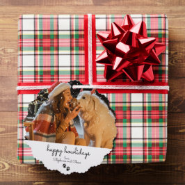 Happy Howholidays Minimal Christmas Pet Gift Label Ornament Kaart