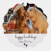 Happy Howholidays Minimal Christmas Pet Gift Label Ornament Kaart (Voorkant)