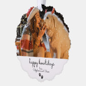 Happy Howholidays Minimal Christmas Pet Gift Label Ornament Kaart (Links)