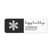Happy Howholidays Paw Print Snowflake Retourlabel Etiket (Voorkant)