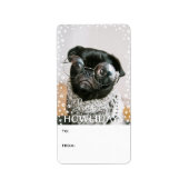 Happy Howholidays Pet Lover Foto Vakantie Gift Lab Etiket (Voorkant)