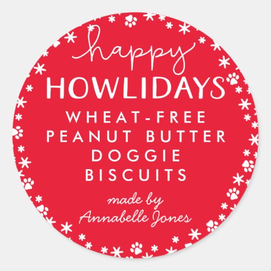 Happy Howholidays Pet Lover Holiday Treat Sticker (Voorkant)