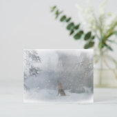 Happy "Howl" bezoekt Wolf in het sneeuwBriefkaart Briefkaart (Staand voorkant)