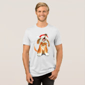 Happy Howl-i-days Kersthond die t-shirt zingt (Voorkant volledig)