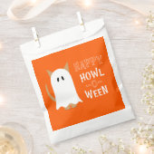Happy Howl-o-between Ghost Dog Oranje Halloween Bedankzakje (Geknipt)
