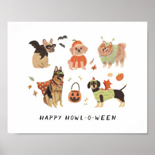 Happy Howl-o-between Painted Dogs Poster