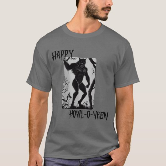 Happy Howl-o-between Werewolf T-shirt (Voorkant)