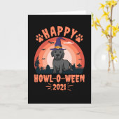 Happy Howl O Ween 2021 Black Lab Kaart (Gele Bloem)