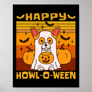 Happy Howl-o-ween Corgi Halloween kostuum Poster