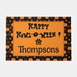 Happy Howl-o-Ween Custom Dog Halloween Door Mat