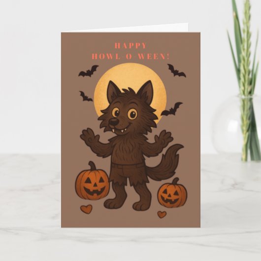 Happy Howl-O-Ween Feestdagen Kaart (Voorkant)
