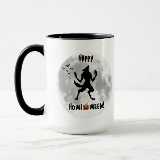 Happy Howl-o-ween Grappige Weerwolf Koffie Mok (Links)