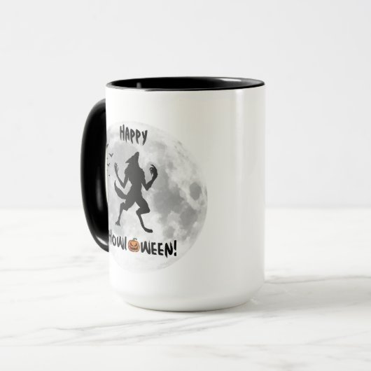Happy Howl-o-ween Grappige Weerwolf Koffie Mok (Voorkant links)