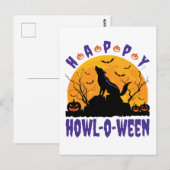 Happy Howl O Ween Halloween Howling Wolf Dog Briefkaart (Voorkant / Achterkant)
