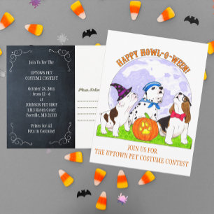 Happy Howl-o-Ween Honden Halloween Uitnodiging
