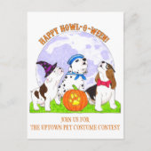 Happy Howl-o-Ween Honden Halloween Uitnodiging (Voorkant)